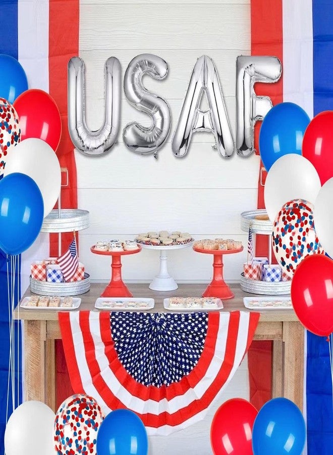 DodelyGz Patriotic USAF Balloons,US Air Force Theme Party Decorations,4 USAF Mylar Balloons & 16 Patriotic Latex Balloons.Great for Patriotic Events &Graduation &Ritirement &Homecomings - Image 5